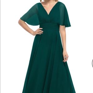 AZAZIE PAMELA PINE BRIDESMAID DRESS